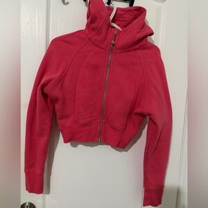 lululemon athletica Cropped Pink Zip-Up Hoodie